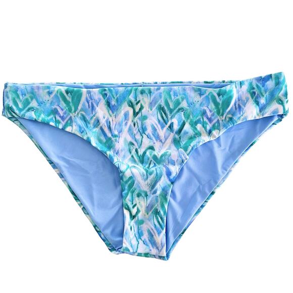 Splendid Graffiti Heart Retro Swim Bikini Bottoms in Blue, Large - Picture 6 of 14